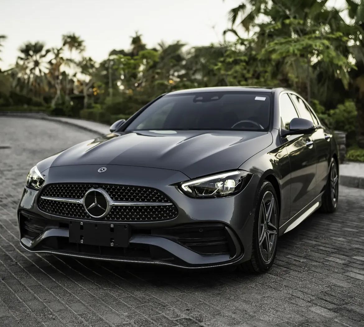 Mercedes-Benz C-Class corporate sedan front view — Velmora Executive